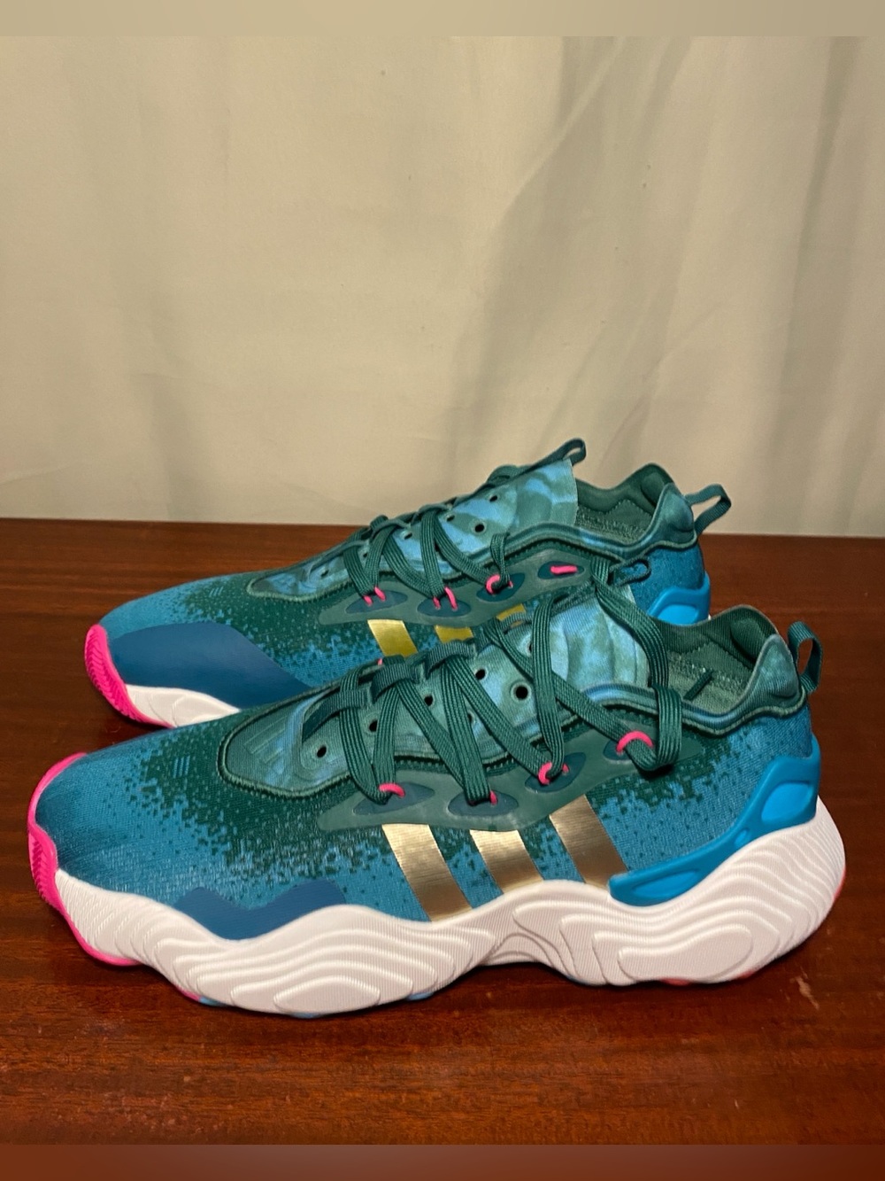 Adidas Trae Young 3 Lifestyle Sneakers Team Green/Gold /Arctic Fusion size 12